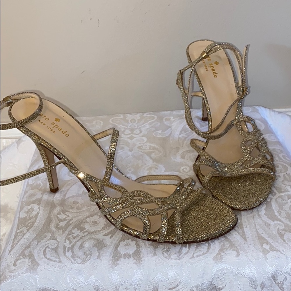 Kate Spade New York Gold Glitter Strappy Sandal